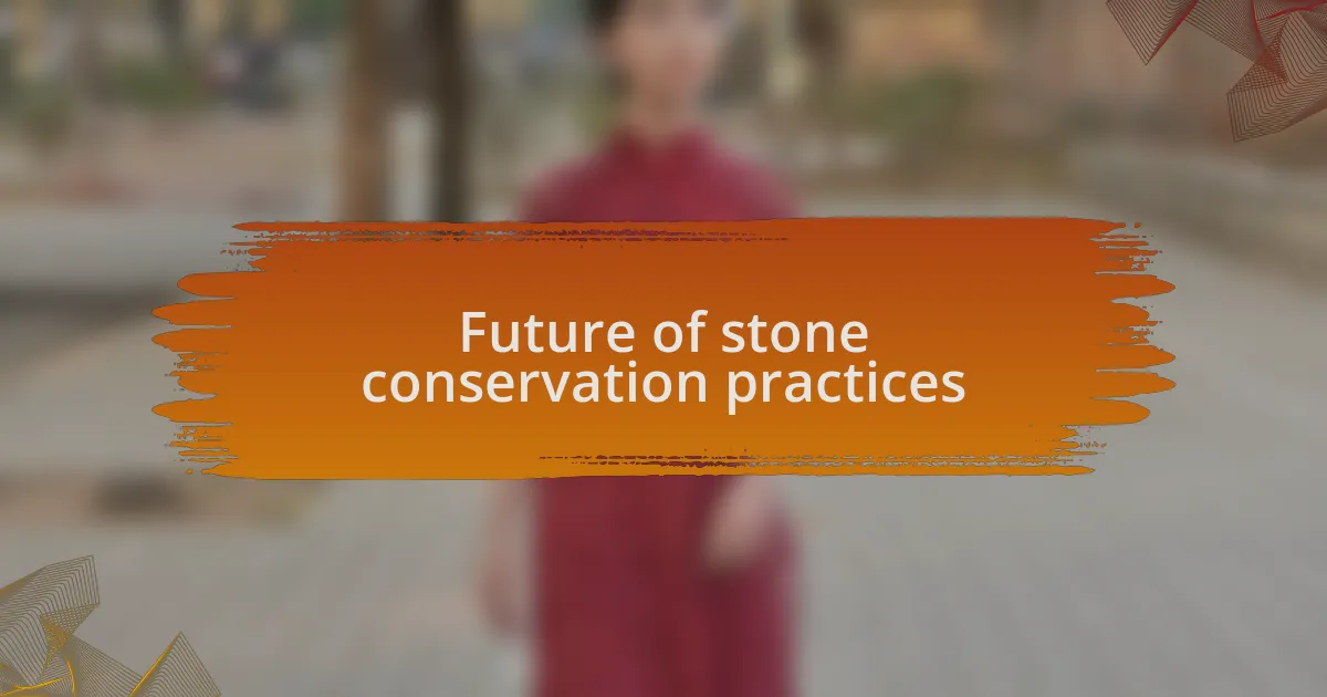 Future of stone conservation practices