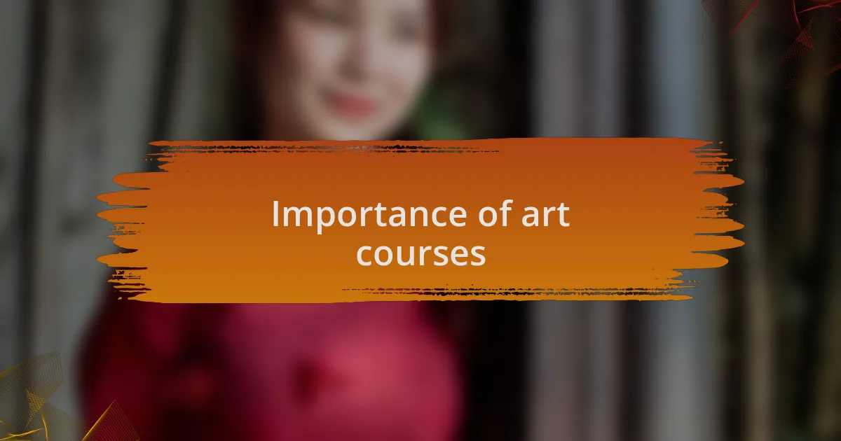 Importance of art courses