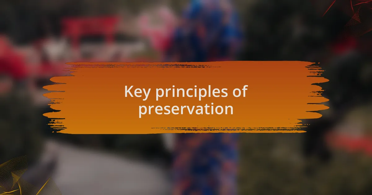 Key principles of preservation